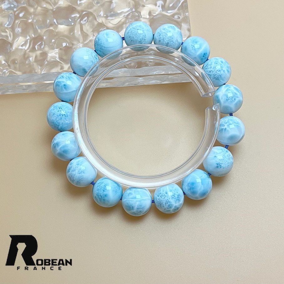 絶賛 EU製 定価41万円★ROBEAN・ドミニカ共和国産のラリマー★パワーストーン ブレスレット 天然石 開運 金運 綺麗 約11.7-11.8mm K0624649拍卖