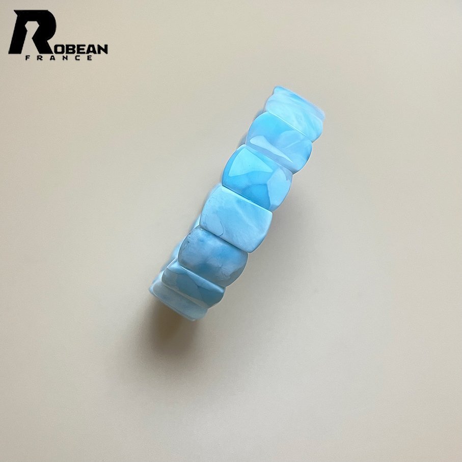 高級 EU製 定価21万円★ROBEAN・ドミニカ共和国産のラリマーバングル★パワーストーン ブレスレット 天然石 14.9*10.6*4.4mm K0605747拍卖