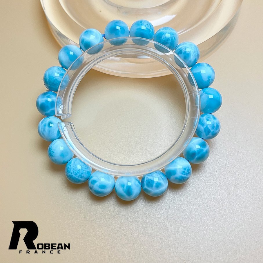 【限定1個】EU製 定価46万円★ROBEAN・ドミニカ共和国産のラリマー★パワーストーン ブレスレット 天然石 開運 金運 約10.3mm K1126226拍卖