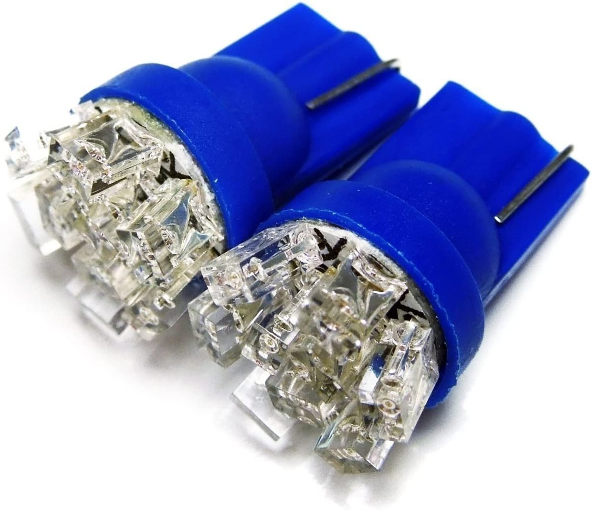 T10 ポジションランプ led バルブ ウェッジ球 ナンバー灯 ライセンスランプ 9灯 開花型 拡散 2個セット ブルー 汎用 外装拍卖
