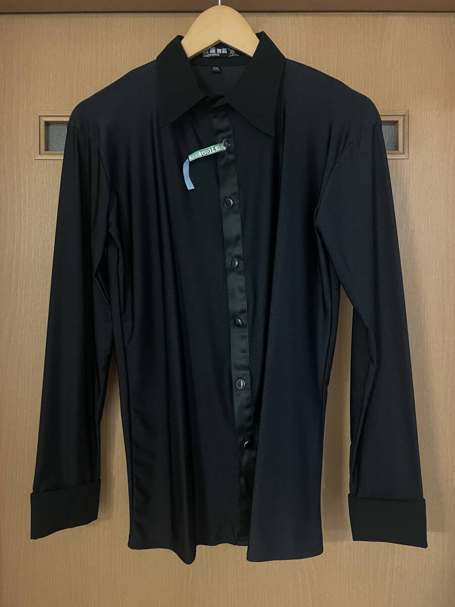 メンズ 社交ダンス 長袖シャツ ブラック Mサイズ拍卖