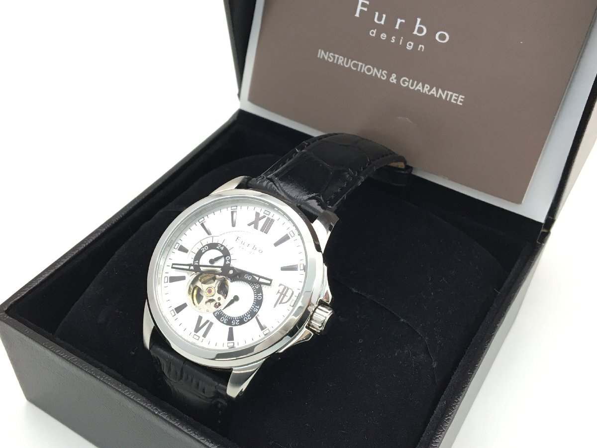 Furbo design フルボ デザイン AT / 自動巻き オープンハート 裏スケ シルバー文字盤 腕時計 動作未確認 現状渡し 中古【UW100783】▲拍卖