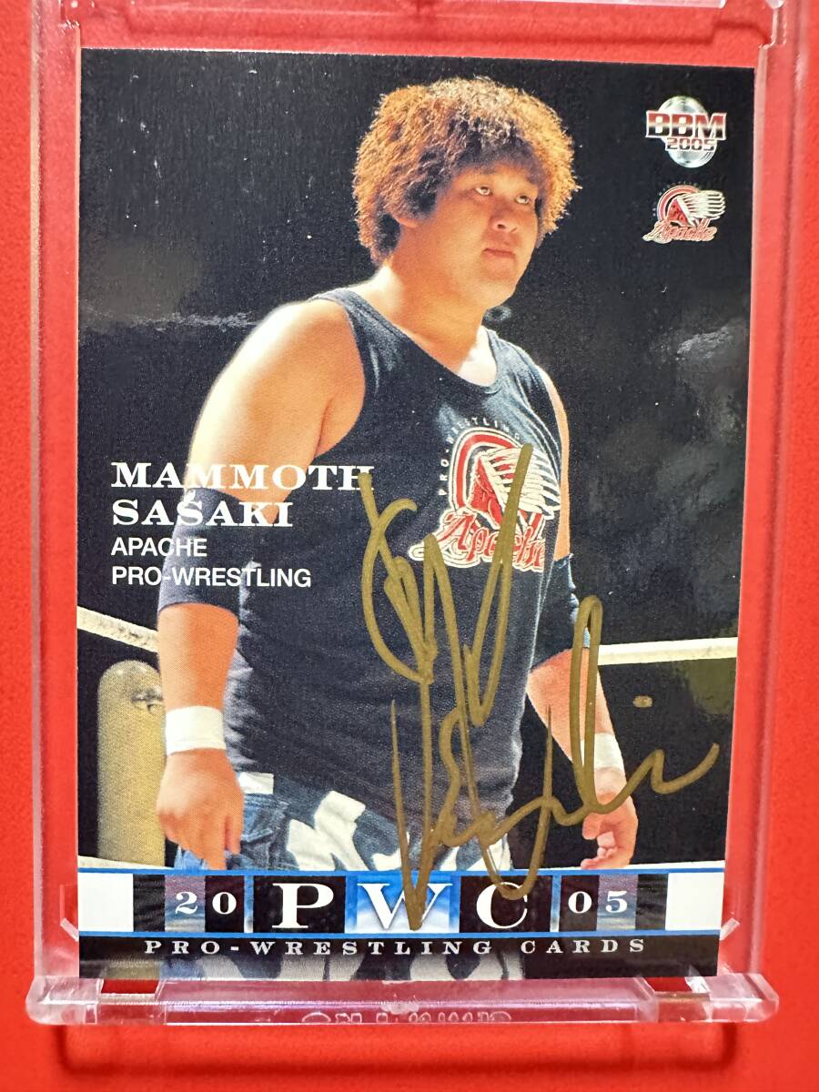 マンモス佐々木 直筆サインカード アパッチプロレス軍拍卖