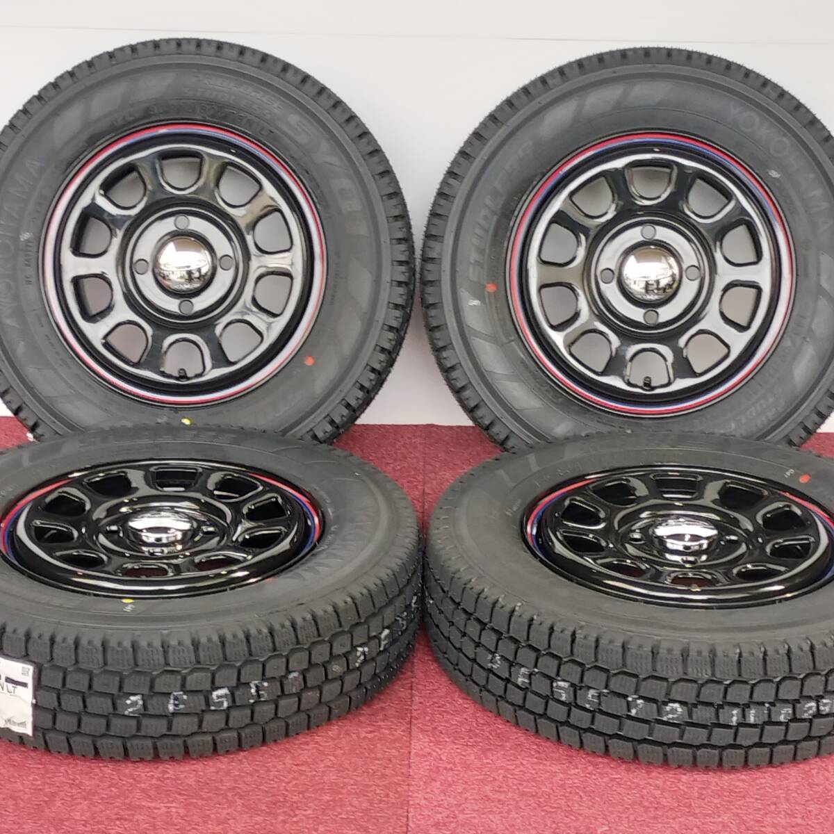 2025年製 ヨコハマ SY01V 145/80R12 スタッドレスセット デイトナ ブラック 12-4.0+42 4H100 N-VAN エブリィ キャリィ ハイゼット 2397-1S拍卖