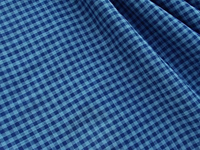 即決♪3m ネイビー ブルー チェック 薄地コットン 綿100%♪拍卖
