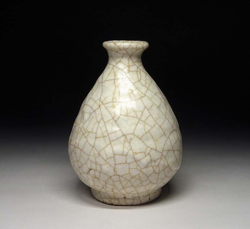 緑屋t■ 中国古玩 哥窯 白磁 花瓶 壺 唐物 時代物 i9/10-6507/6-3#60拍卖