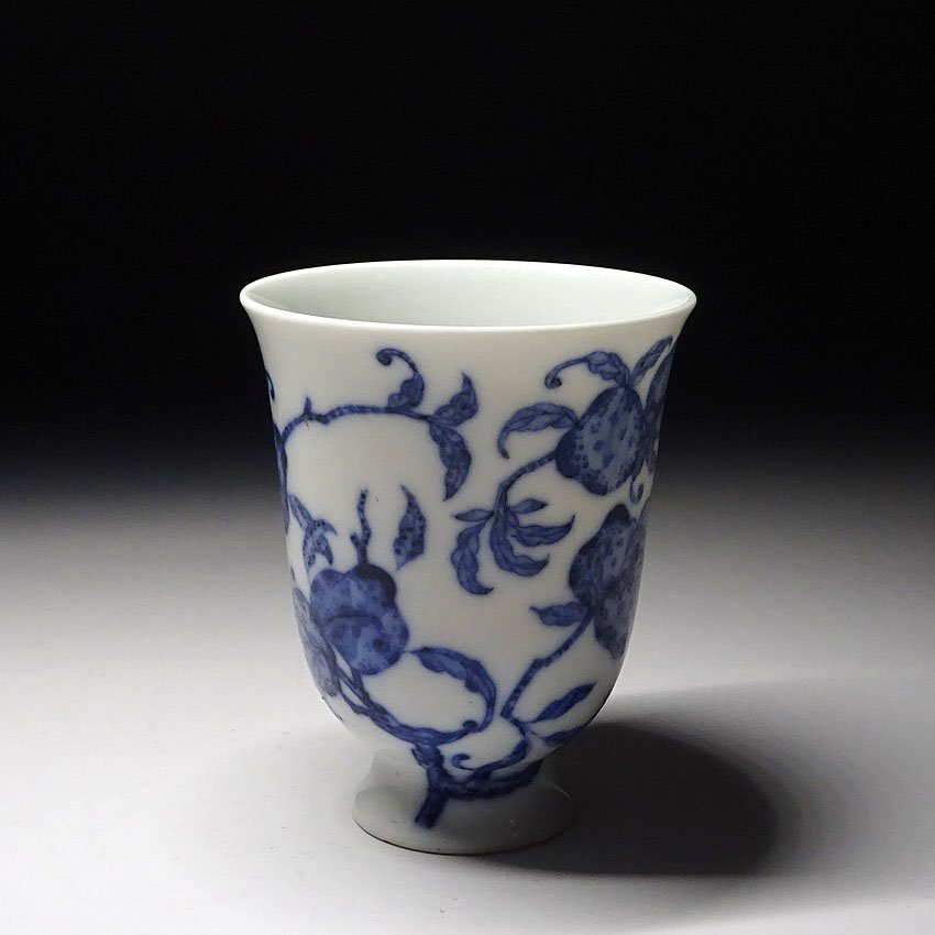 緑屋z■ 中国古玩 青花 染付 杯 唐物 時代物 i9/10-6637/29-5#60拍卖