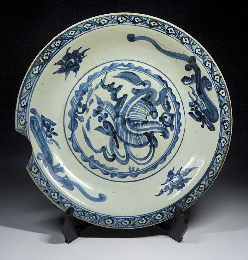 緑屋s■ 中国古玩 呉須 染付 大皿 幅約41cm 唐物 時代物 i9/10-6592/27-3#120拍卖