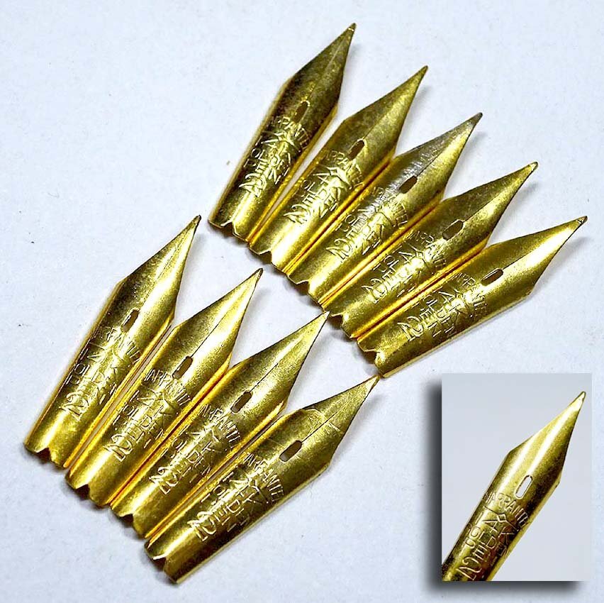 緑屋s■ 万年筆 ペン先 WARRANTED ワランテッド 14k GOLDEN PEN タイプ(2) 9点 まとめて計1.3g km/10-327/30-5#クリ拍卖