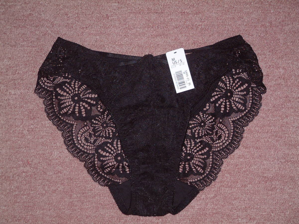 ★送料込み★aimerfeel エメフィール 繊細なシースルーレースがフェミニンなショーツ フロントストリングがセクシー Mサイズ 599521 BL拍卖