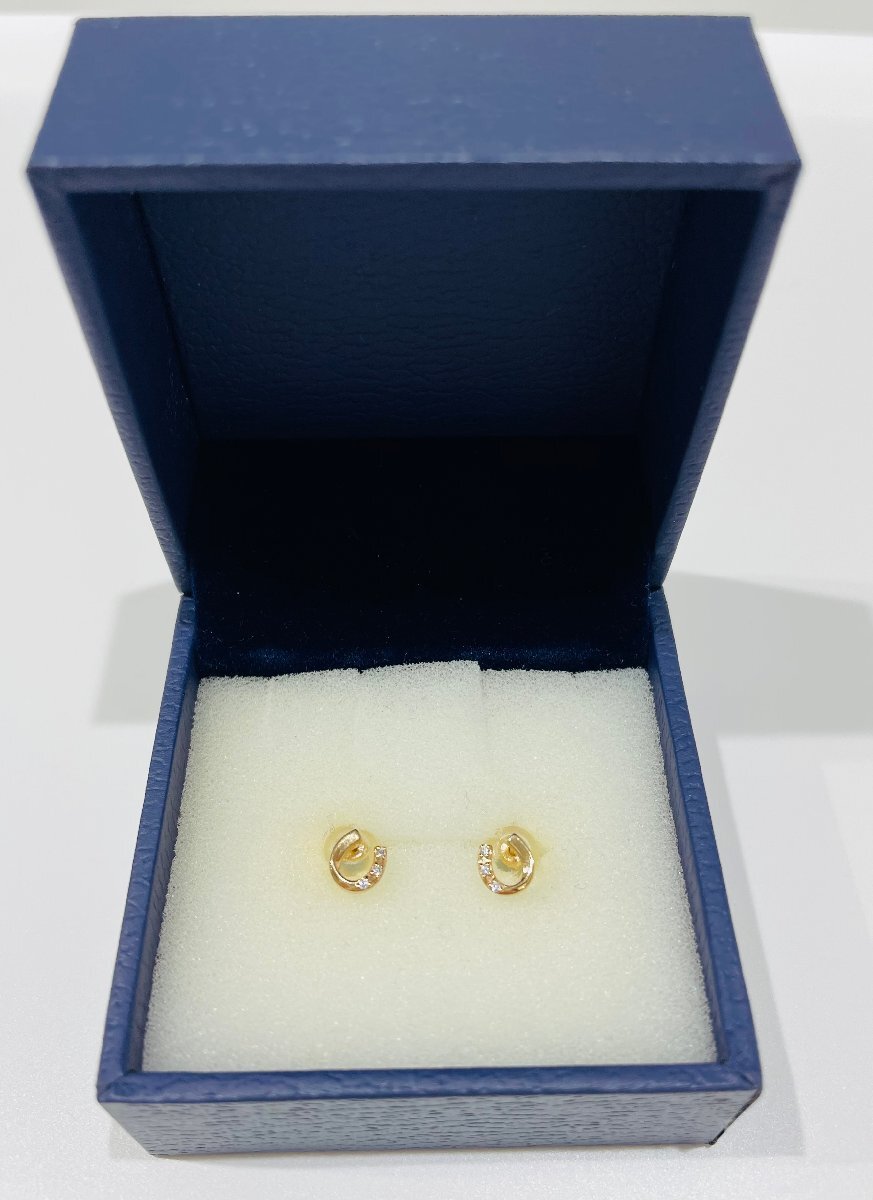 ★【中古品】Vendome Aoyama ヴァンドーム青山 ピアス K10YG 0.4g ケース・保証書あり 超音波洗浄済み拍卖