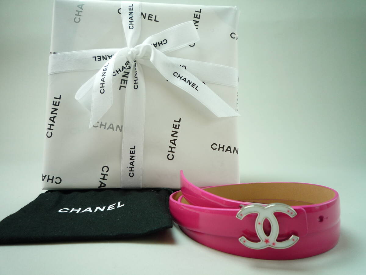 CHANEL シャネル ベルト ピンク パテント 8849拍卖