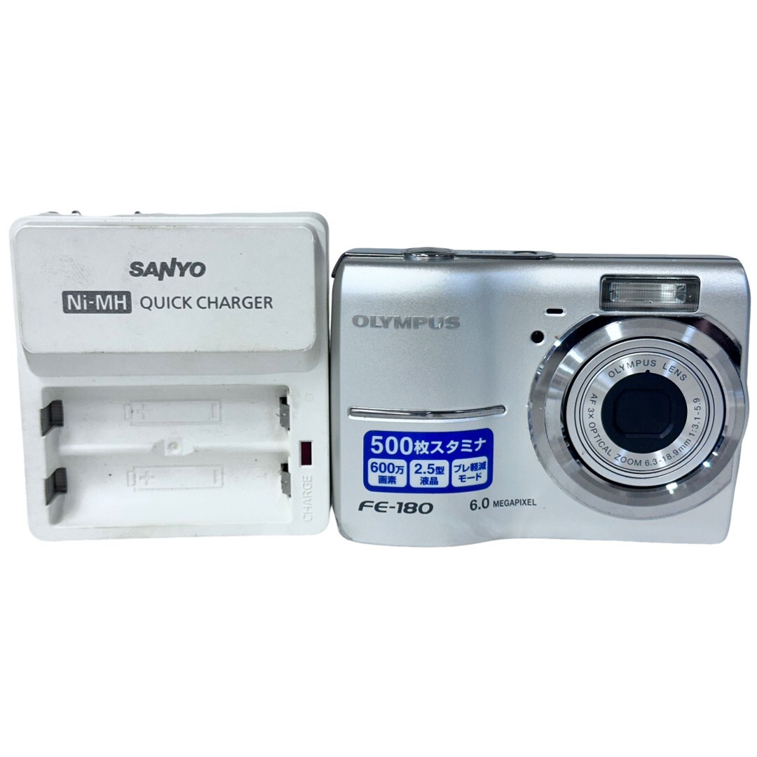 【返品保証】 オリンパス Olympus FE-180 コンパクトデジタルカメラ サンヨー Sanyo Ni-MH Quick Charger NC-TDR02 セット Z1604拍卖