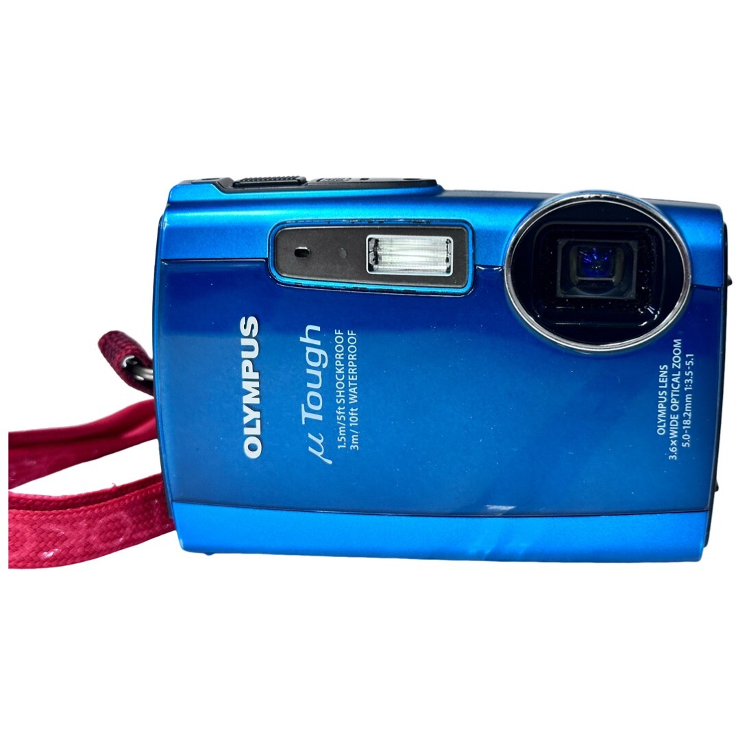 【返品保証】 オリンパス Olympus μ Tough-3000 ブルー コンパクトデジタルカメラ バッテリー付き Z1598拍卖