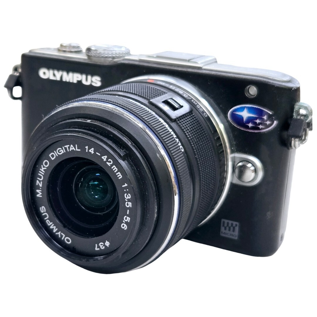 【返品保証】 オリンパス Olympus Pen Lite E-PL3 ブラック M.ZUIKO DIGITAL 14-42mm F3.5-5.6 Φ37 デジタルカメラ バッテリー付き Z3846拍卖