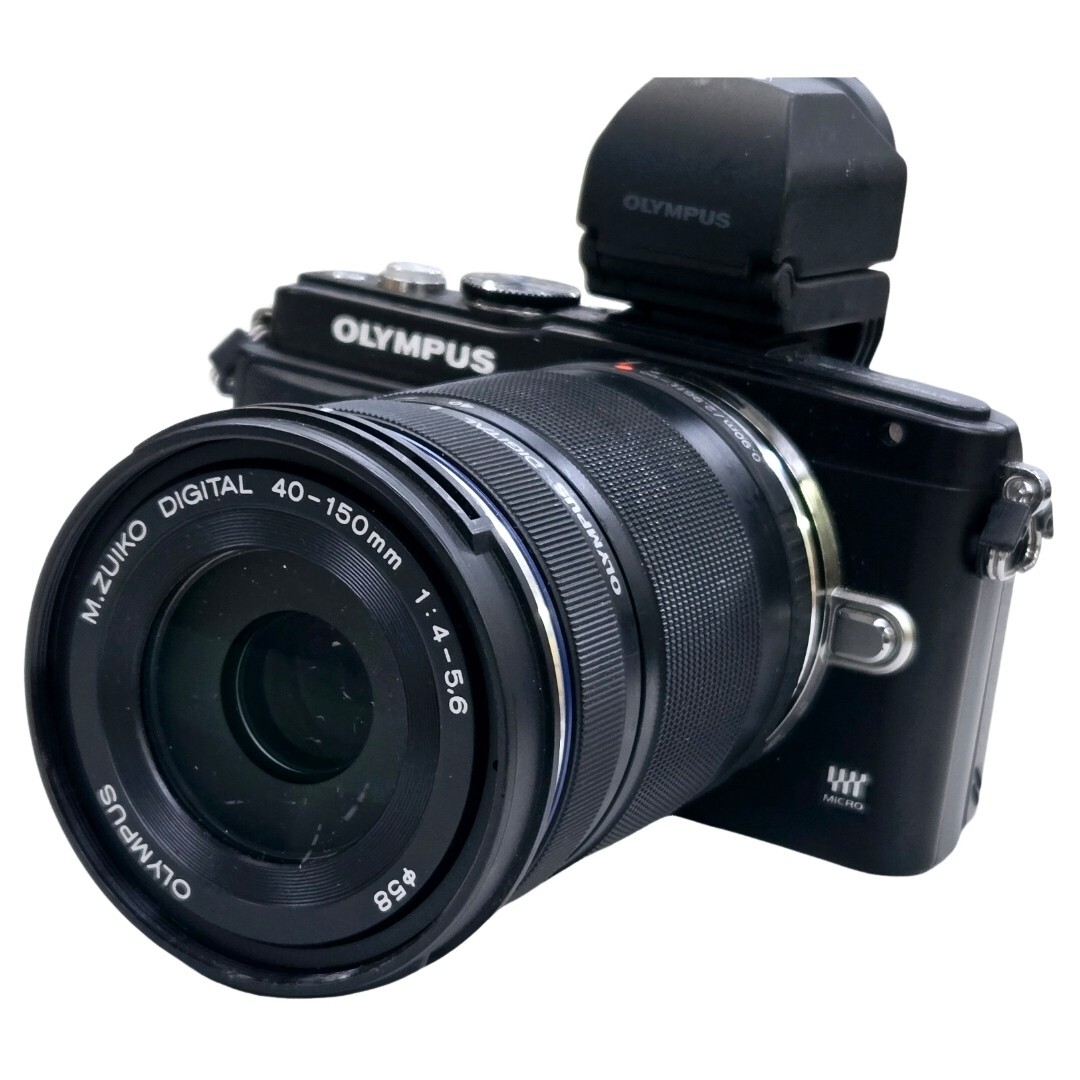 【返品保証】 オリンパス Olympus Pen Lite E-PL5 ブラック M.ZUIKO DIGITAL 40-150mm F4-5.6 Φ58 デジタルカメラ 付き Z3847拍卖