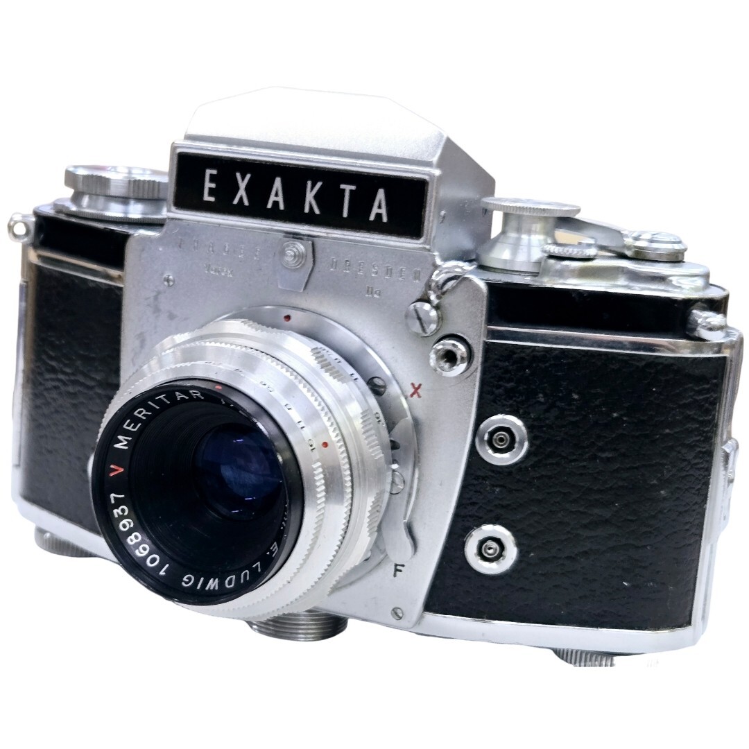 【返品保証】 エクサクタ Exakta Ihagee Dresden Varex Ⅱa E.LUDWIG V MERITAR 50mm F2.9 フィルムカメラ ボディレンズセット Z5319拍卖