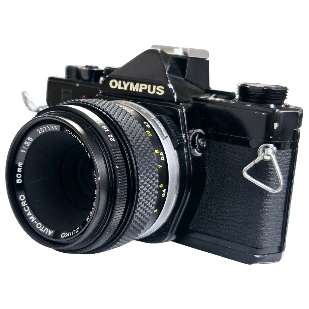 【返品保証】 オリンパス Olympus OM-1 ブラック OM-SYSTEM ZUIKO AUTO-MACRO 50mm F3.5 ボディレンズセット Z5496拍卖