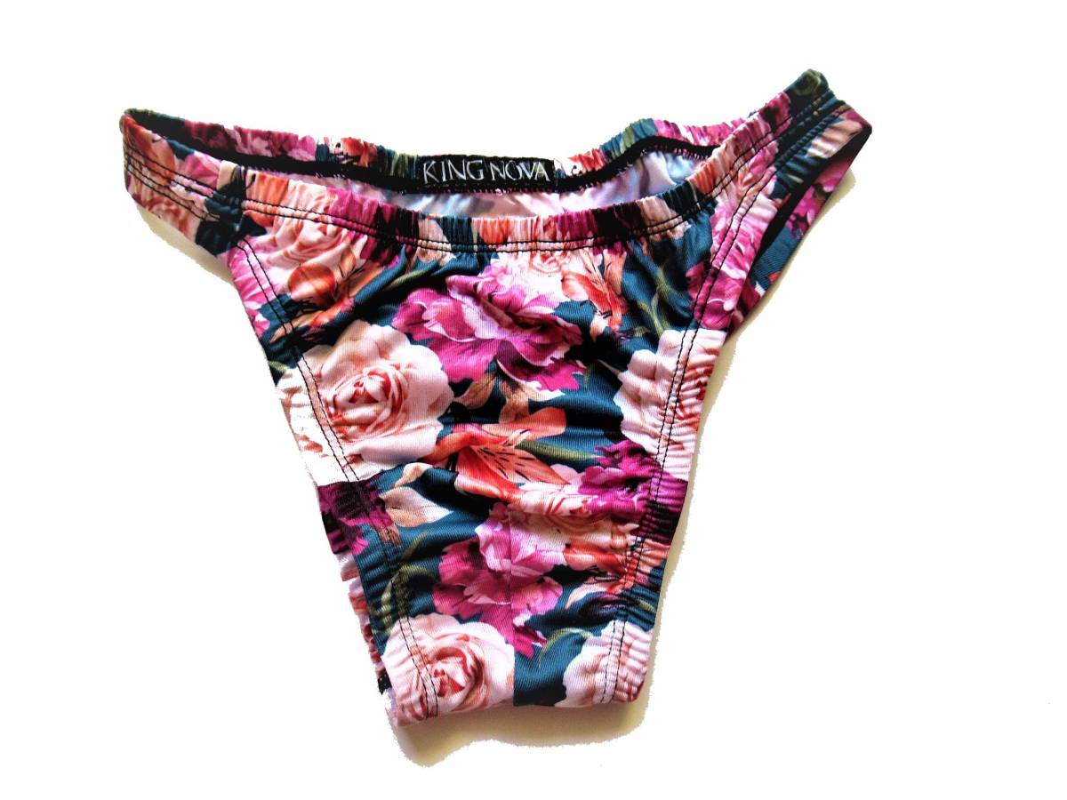 メンズファッション 下着 ビキニブリーフ KING NOVA/キングノバ ビキニパンツ(LL寸)グリーン 花柄 p012 ★拍卖