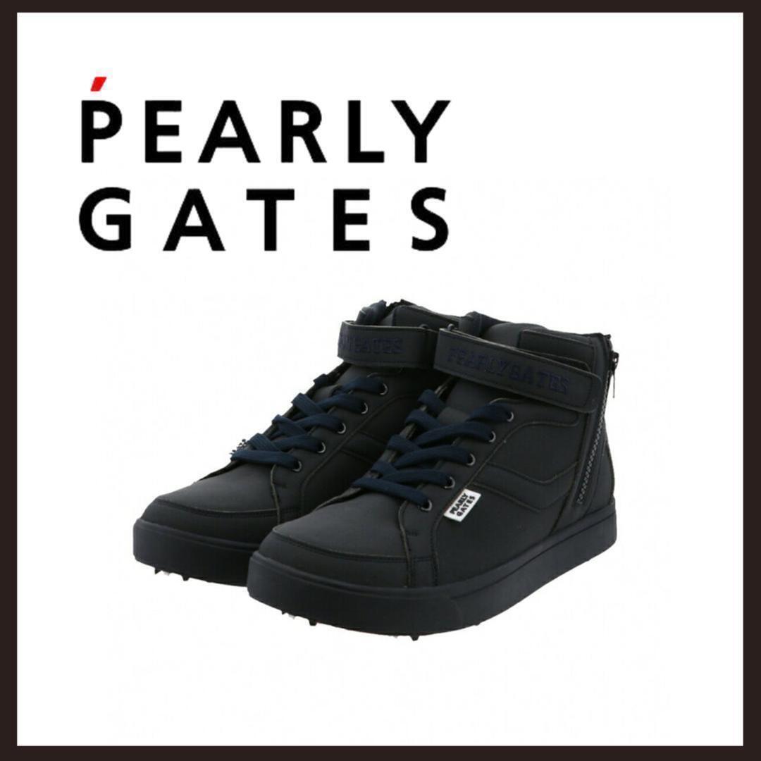 ●○新品 未使用 パーリーゲイツ ミドルカット ゴルフシューズ ネイビー26.5cm【PEARLY GATES】ミッドカットスパイク ハイカット○●拍卖