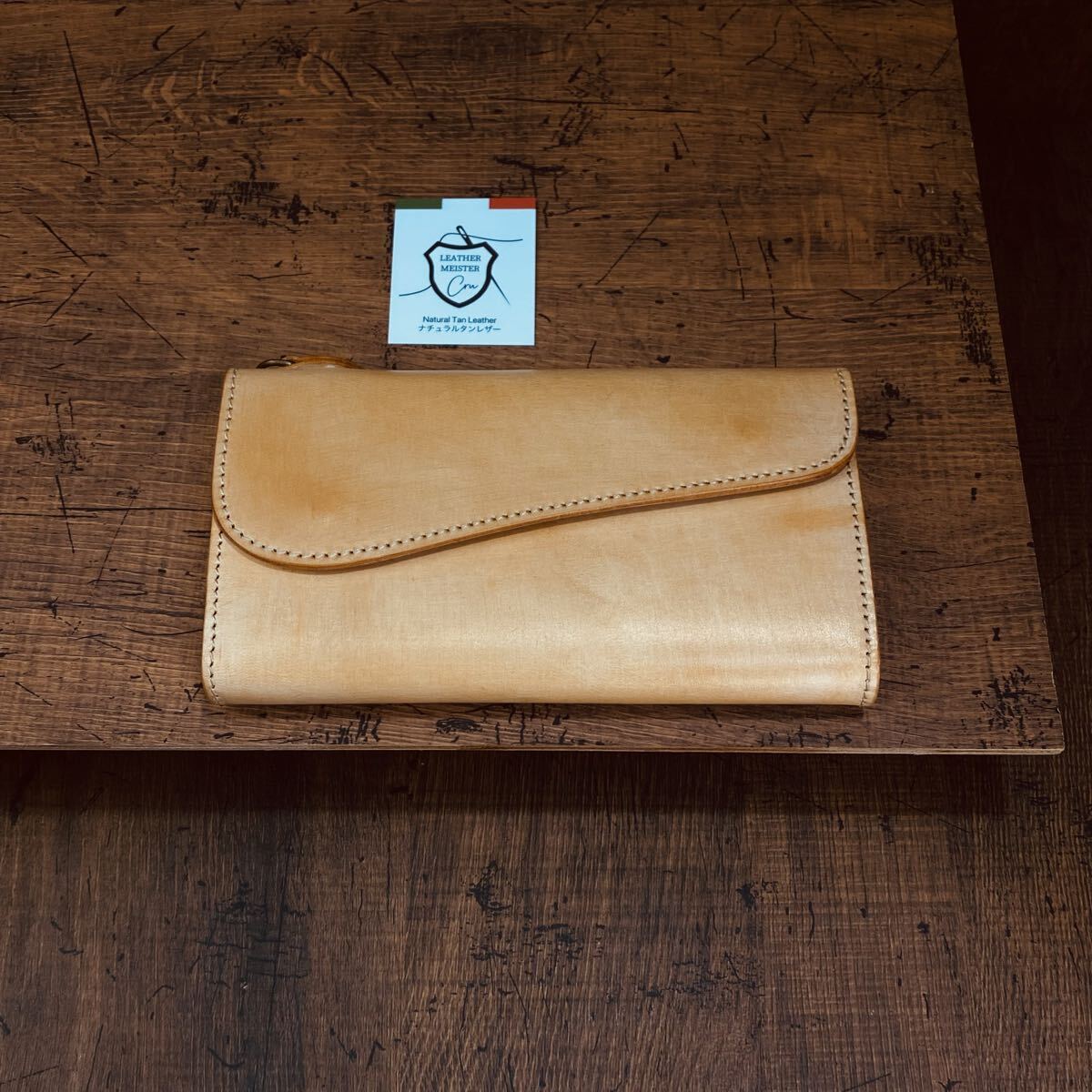 新品 メンズ財布 ブライドルレザー メンズ長財布 本革 ハンドメイド メンズ 送料無料 未使用 1円 革財布 オイルブラウン 牛革 拍卖