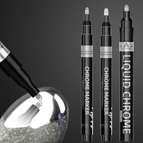 銀 銀メッキ ペン シルバー メッキ塗料 塗るだけでメッキ 2.0mm 太/1.0mm 細/0.7mm チゼル 3本セット 強い光拍卖