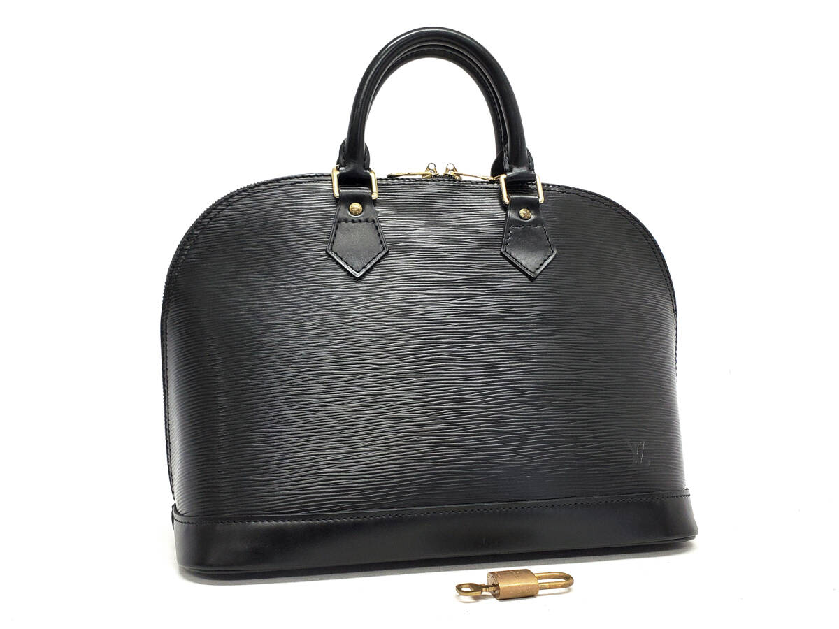 KJ412-427780◆ほぼ未使用【ルイ ヴィトン】エピ アルマ・ハンドバッグ◆ゴールド金具・黒拍卖