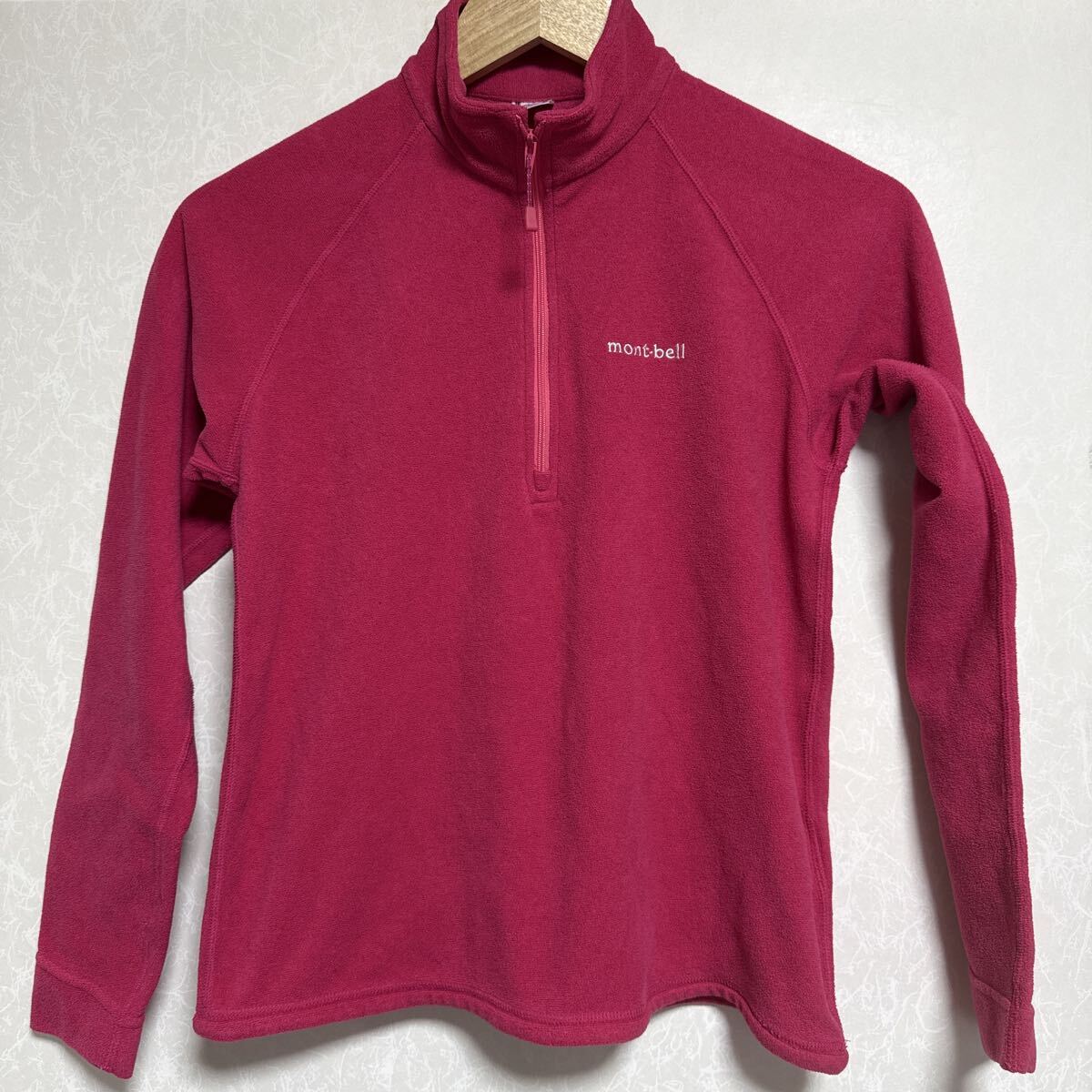 mont-bell モンベル キッズ kids 子供服 フリース ハーフジップ ピンク 長袖 Tシャツ トップス アウトドア 1104097 サイズ150拍卖