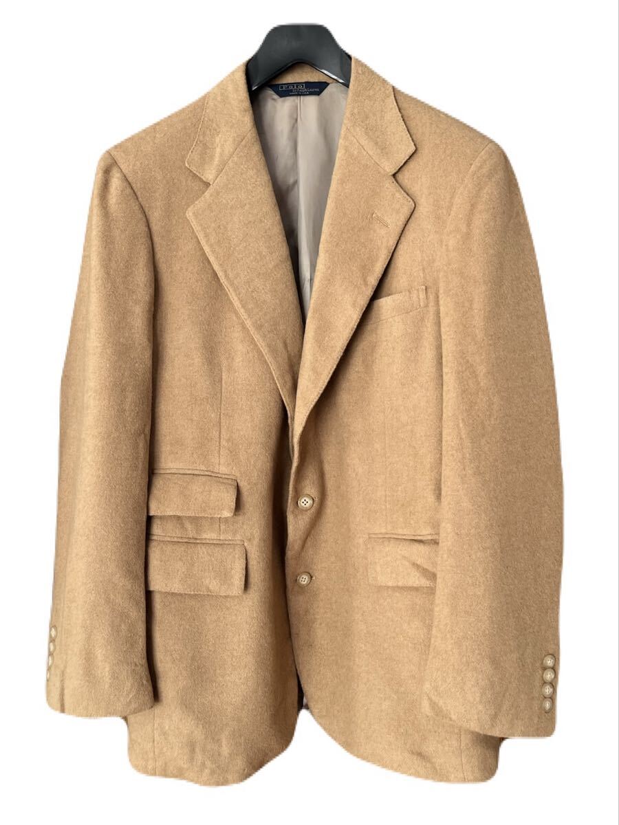 希少 80s USA製 Ralph Lauren テーラードジャケット キャメルヘア100% ラルフローレン ヴィンテージ 米国製 アメリカ製 ブレザー オールド拍卖