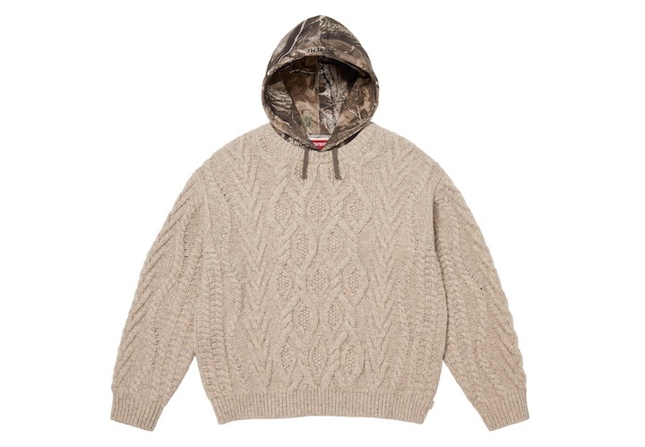 新品未着用 Supreme Cable Hooded Sweater Oatmeal拍卖