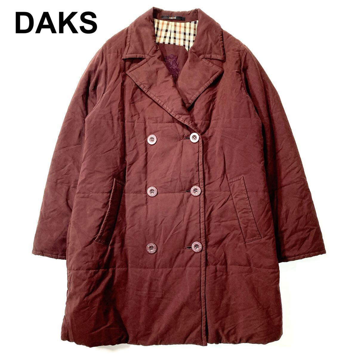 DAKS ダックス 中綿コート ジャケット チェック 9 M レディース B112504-47拍卖