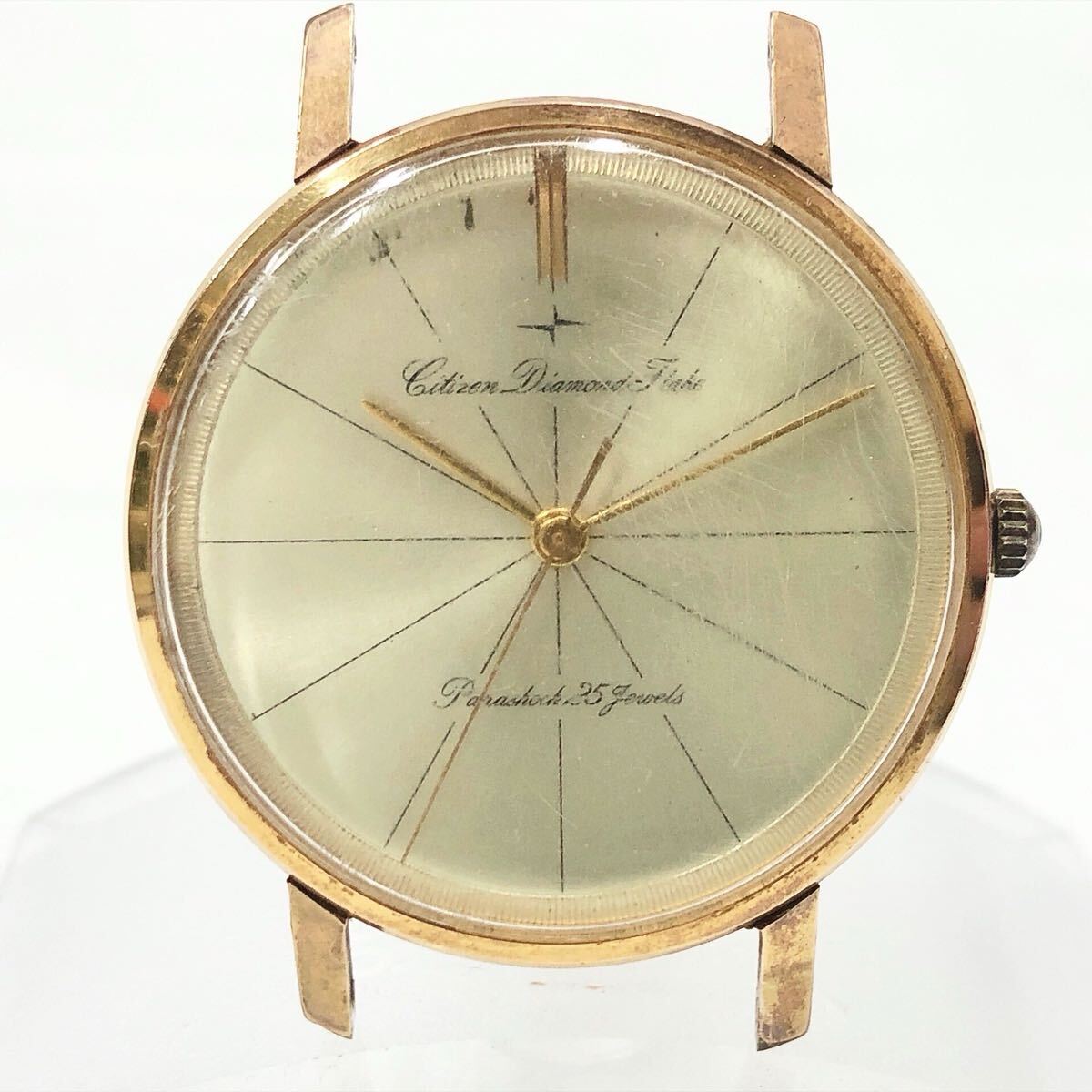 ★2-1007 稼働品 CITIZEN シチズン Diamond Flake ダイヤモンド フレーク F15701 手巻き メンズ 腕時計 拍卖