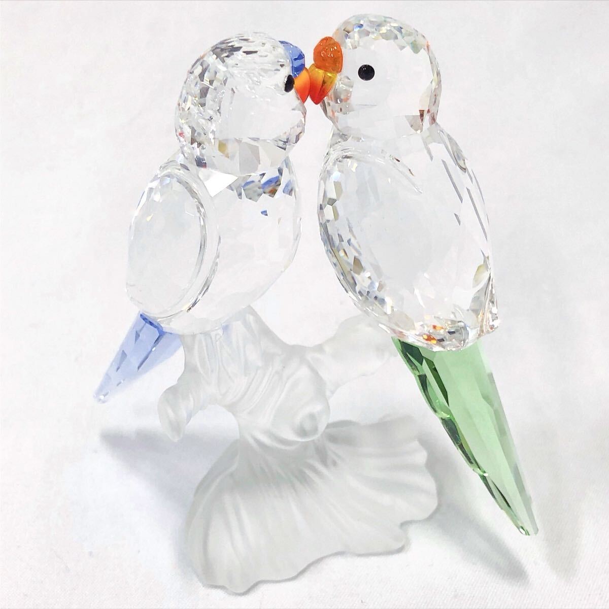 ★3-0926 美品 スワロフスキー Swarovski クリスタル 『セキセイインコ』680627 高さ約85mm 約137g 拍卖