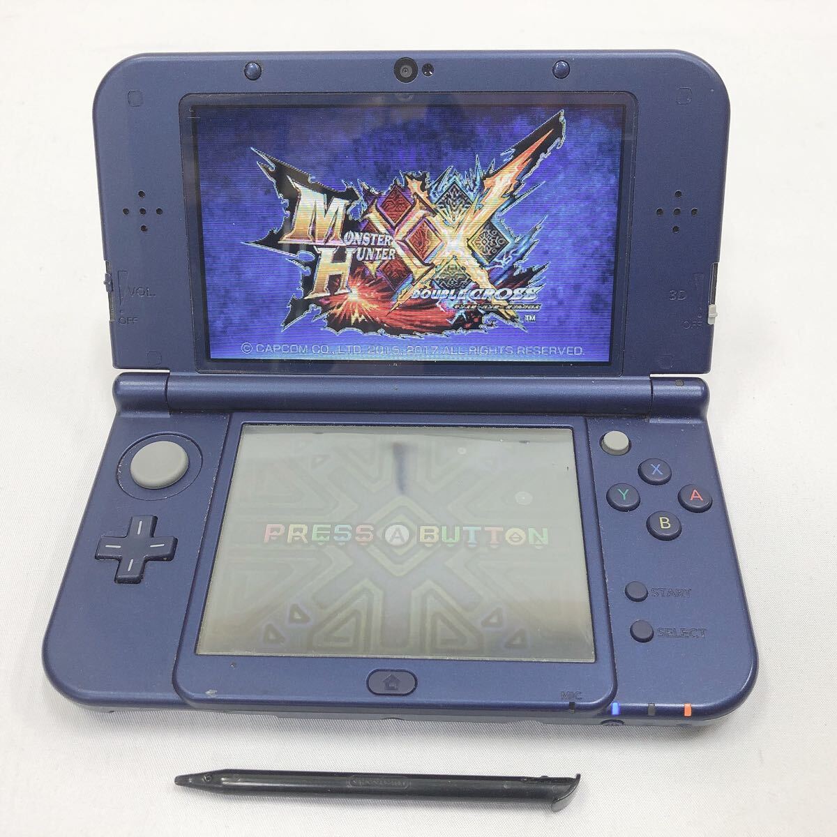★4-1030 動作品 Nintendo 任天堂 New ニンテンドー 3DS LL RED-001 メタリックブルー 中古 本体 タッチペン付き 初期化済み拍卖