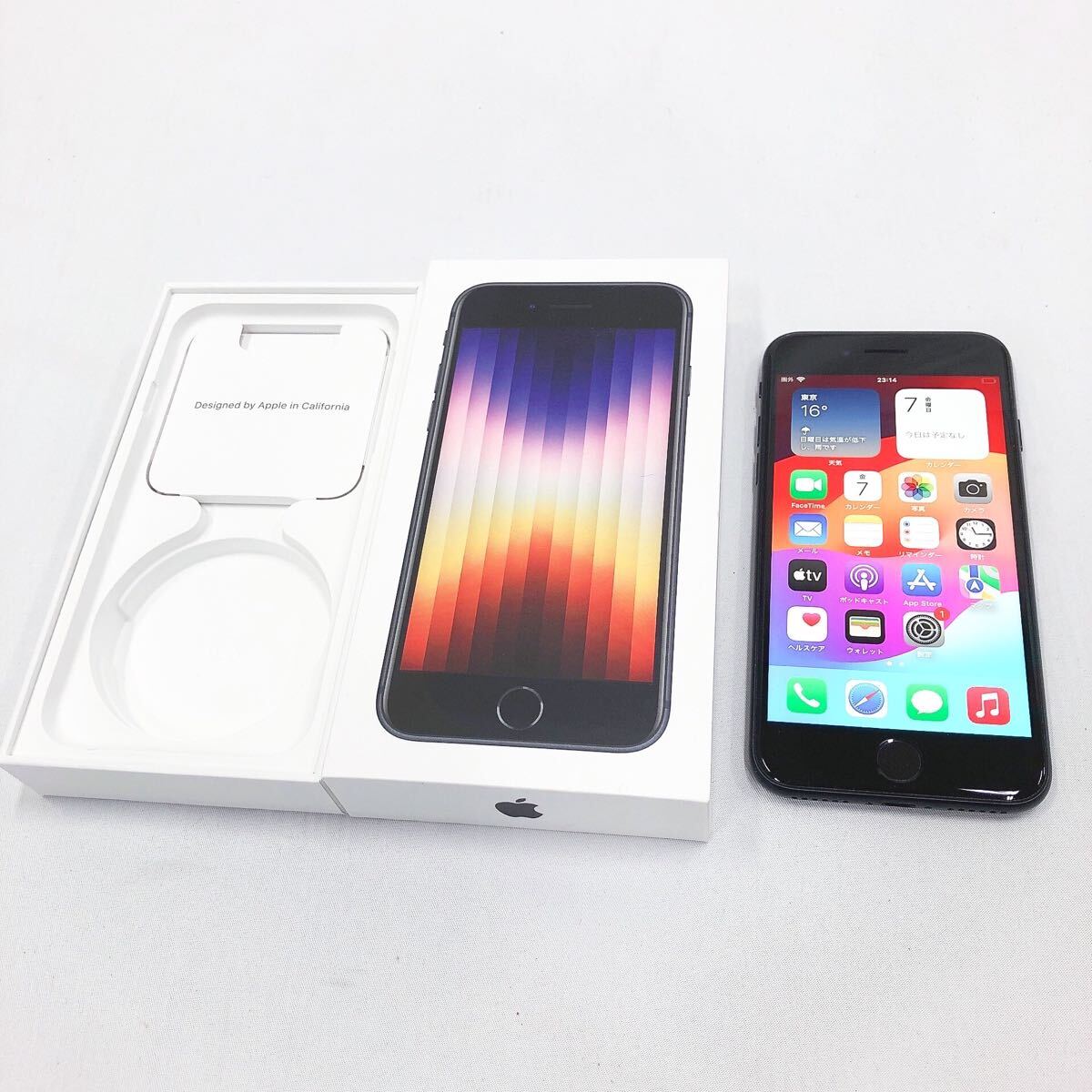 ★4-1003 動作品/初期化済 Apple アップル iPhone SE 64GB ミッドナイト A2782 SIMフリー スマートフォン バッテリー85%拍卖