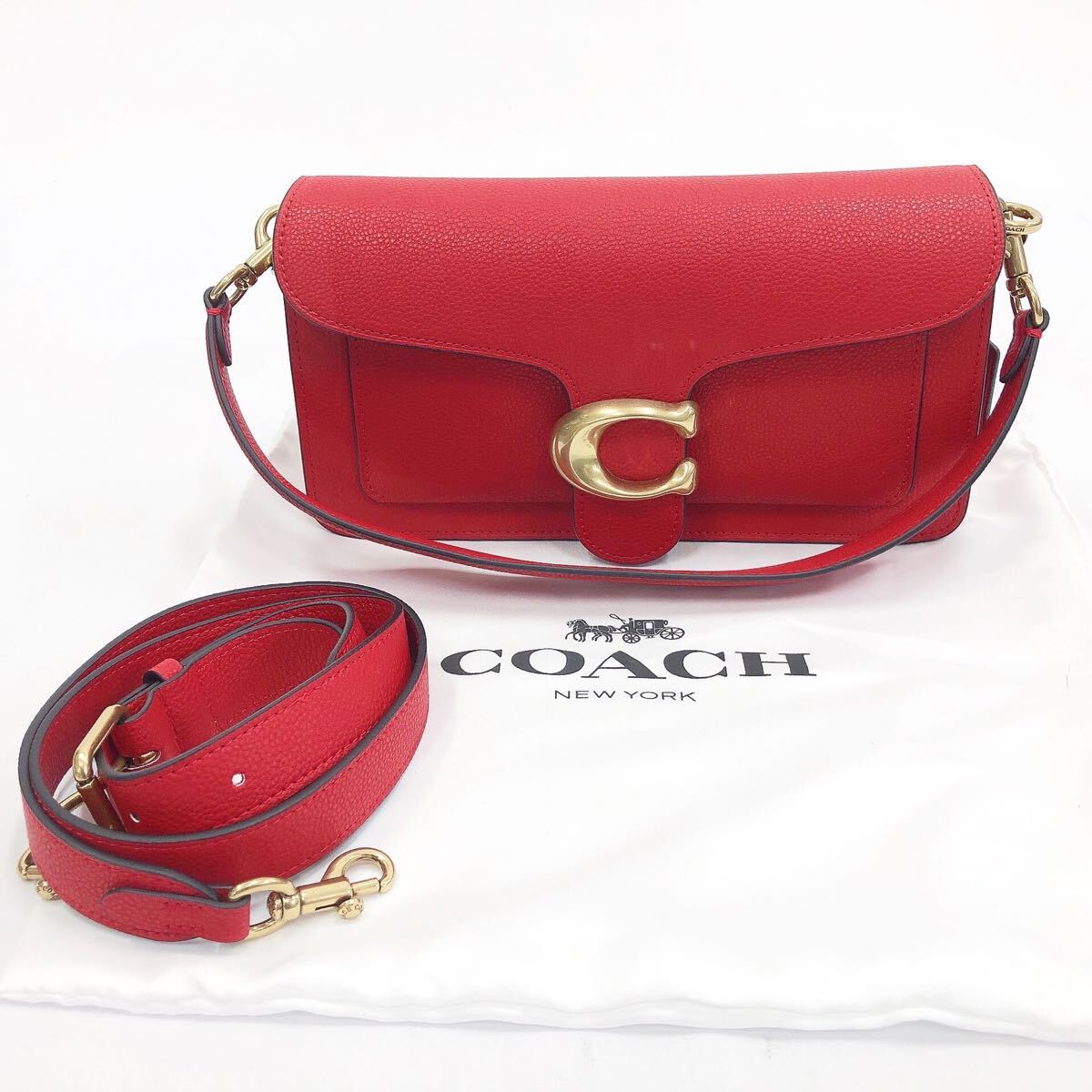R店1114【未使用品】コーチ COACH ショルダーバッグ ハンドバッグ 2WAY 73995 タビー ショルダー バッグ レザー レッド 赤 バッグ拍卖