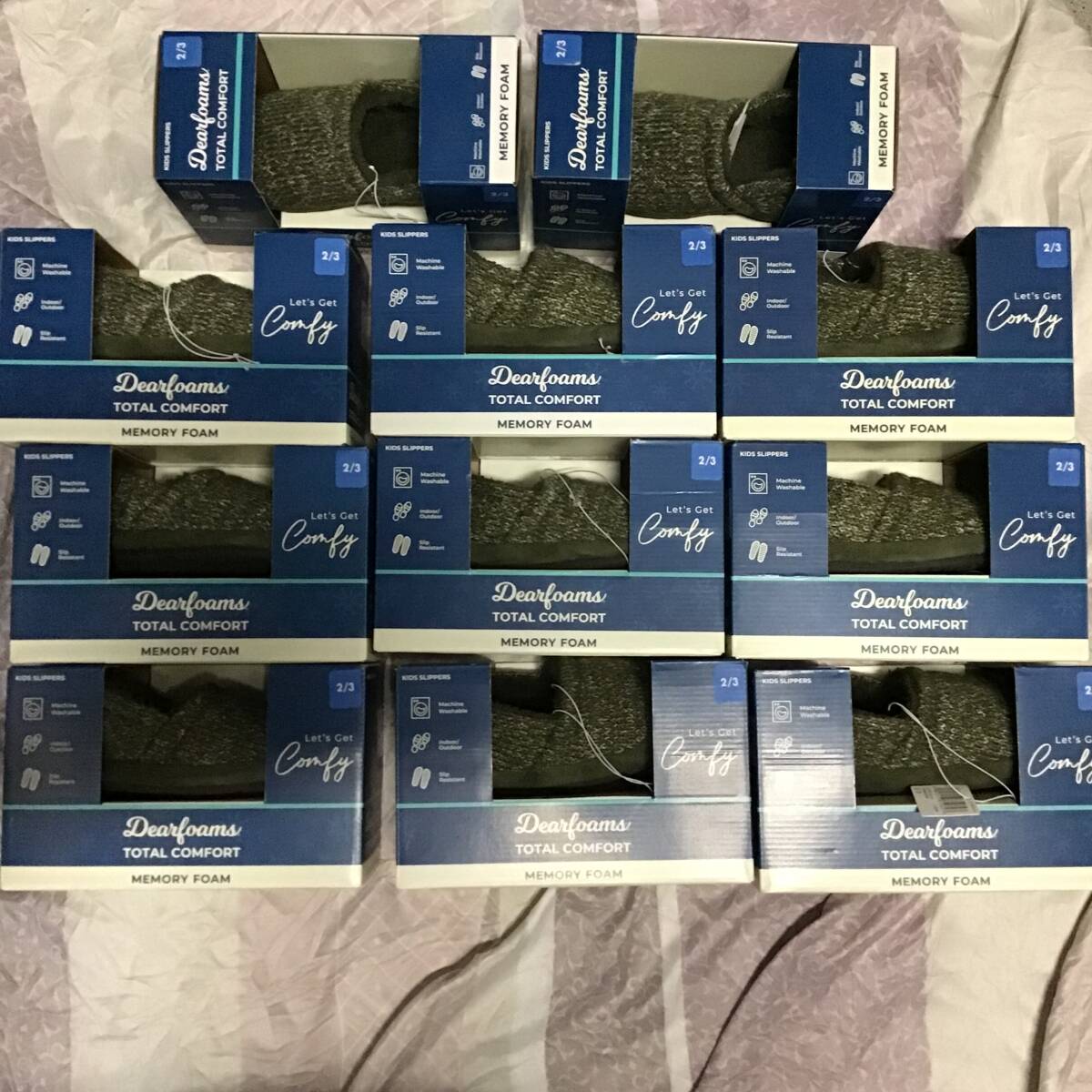 《 H 605 》★新品未使用★ Dearfoams キッズスリッパ 11足まとめ フリマ プレゼント 定価1788 コストコ仕入れ 男女兼用 室内外 滑りにくい拍卖