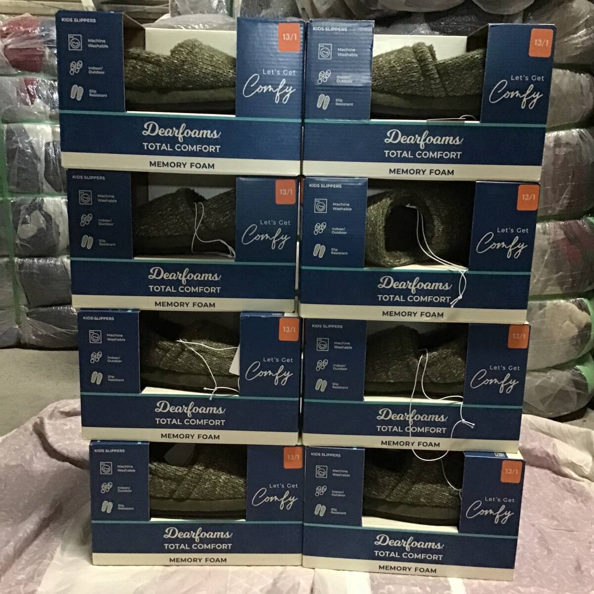 《 H 607 》★新品未使用★ Dearfoams キッズスリッパ 8足まとめ フリマ プレゼント 定価1788 コストコ仕入れ 男女兼用 室内外 滑りにくい拍卖