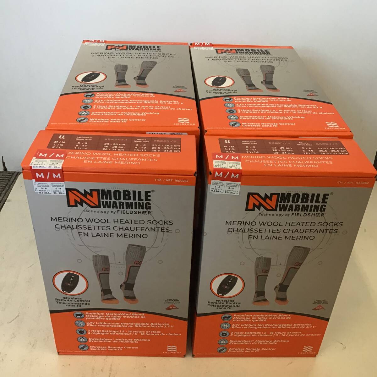 《 H 735 》★新品未使用★フィールドシアー 電熱ソックス アウトドア バッテリー充電式 定価8777 コストコ仕入れ 10足まとめ Mサイズ 防寒拍卖