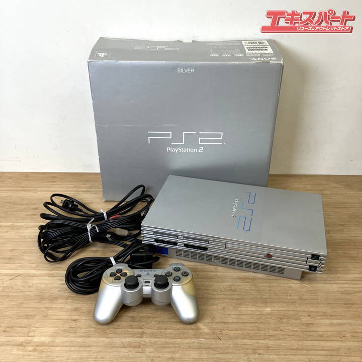 PlayStation PS2 SCPH-39000 本体 シルバー コントローラー・ケーブル・外箱等付き ミスマ店拍卖