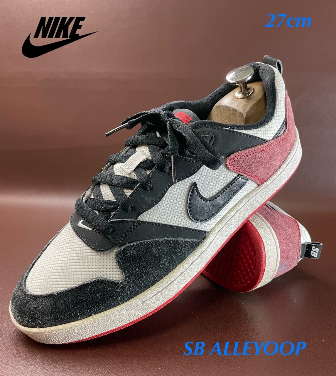 名機降臨!90's復刻タイムレスデザイン!23年製/名作シカゴカラー!ナイキ【SBアリウープ】スニーカー/スケートシューズ!白黒赤 27cm/US9拍卖