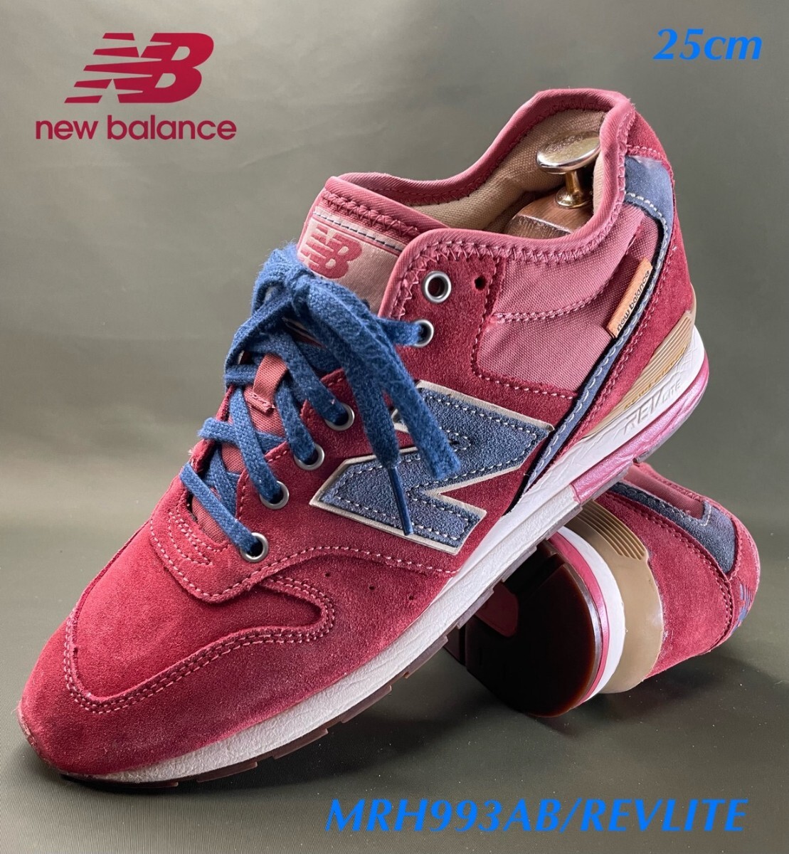 名機降臨!希少ヴィンテージクラッシックパッチ!ヘビースエードレザー!ニューバランス【MRH996AB/REVLITE 】スニーカー25cm/US7拍卖