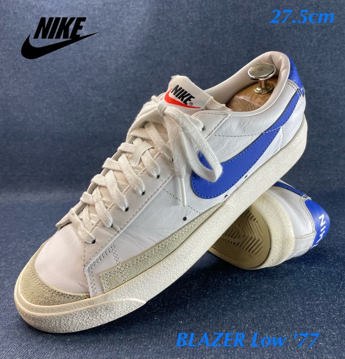 名機降臨!定13200円!生産終了ブリティッシュスウォッシュ!コンビカウレザー!ナイキ【ブレザーLow '77】レザースニーカー!27.5cm/US9.5拍卖