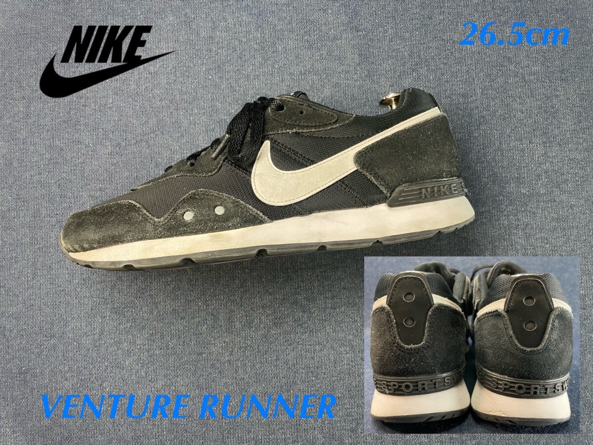 名機降臨!80's復刻レトロハイテクモデル!ナイキ【ベンチャーランナー】スニーカ/ランニングシューズ!ブラック×ホワイト 26.5cm/US8.5拍卖