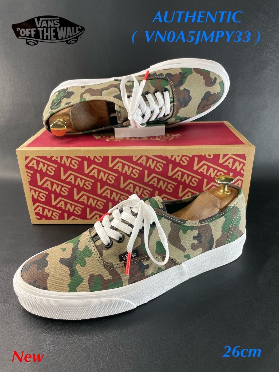 名機降臨!デットストック/未使用品!希少完売/旧モデル!復刻US企画ミリタリーカモ!バンズ【オーセンティック】スニーカー!26cm/US8拍卖