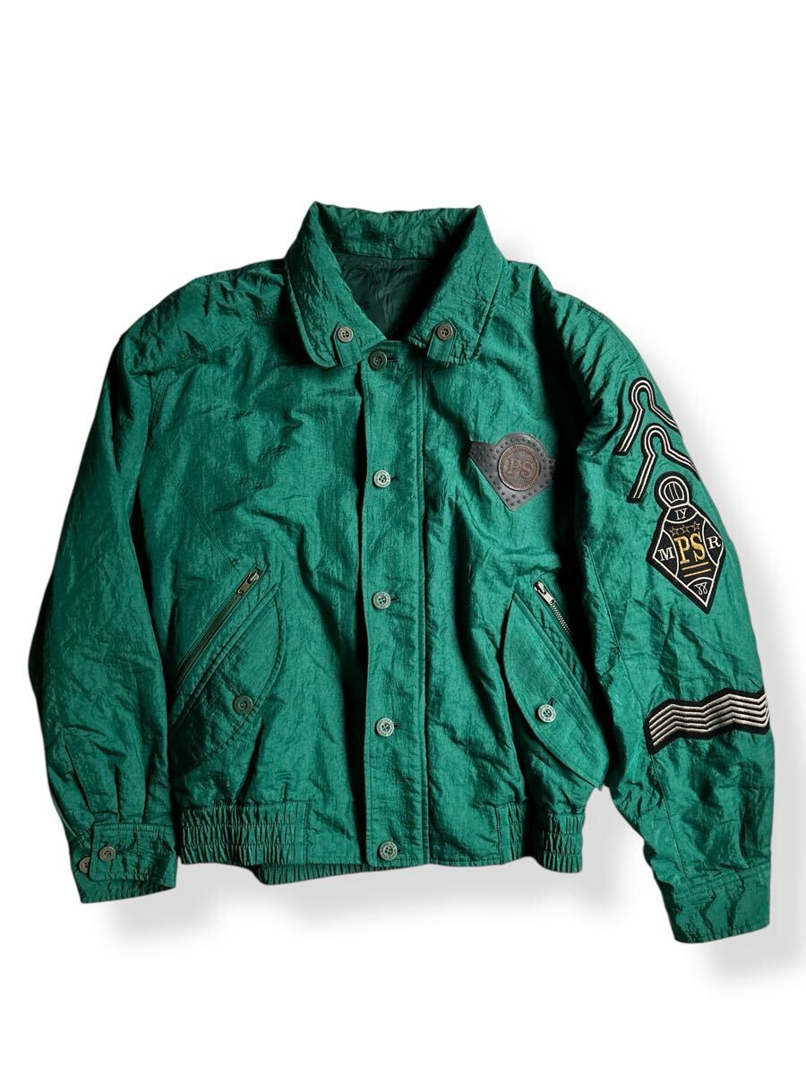 ★日本製 80s 90s PIA SPORTS メンズ L相当 ヴィンテージ 裏キルティング ミリタリー ワッペン ナイロン フライトジャケット ピアスポーツ拍卖