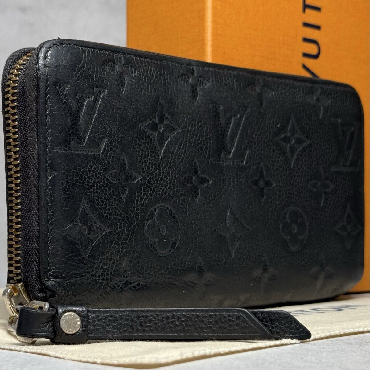 【最高峰/定価14.7万】 ルイヴィトン モノグラム・アンプラント ノワール ジッピー・ウォレット 長財布 ブラック レザー M61864拍卖