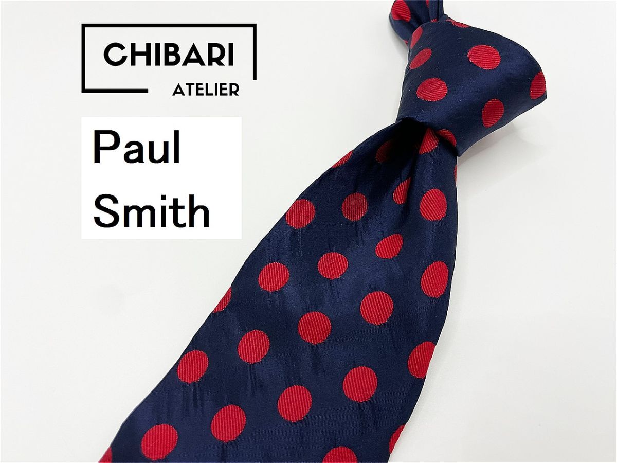 【超美品】PaulSmith ポールスミス ドット柄 ネクタイ 3本以上 送料無料 メンズ ネイビー 1002265拍卖