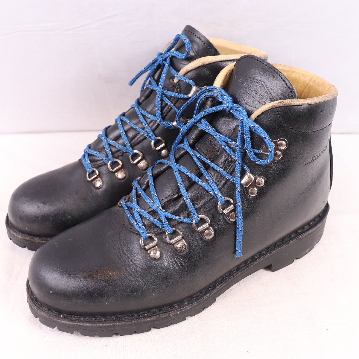 MERRELL 26.5cm 位 メレル マウンテンブーツ ブラック レザー ビブラム 黒 トレッキング ブーツ ハイキング メンズ 中古 古着 eb1997拍卖
