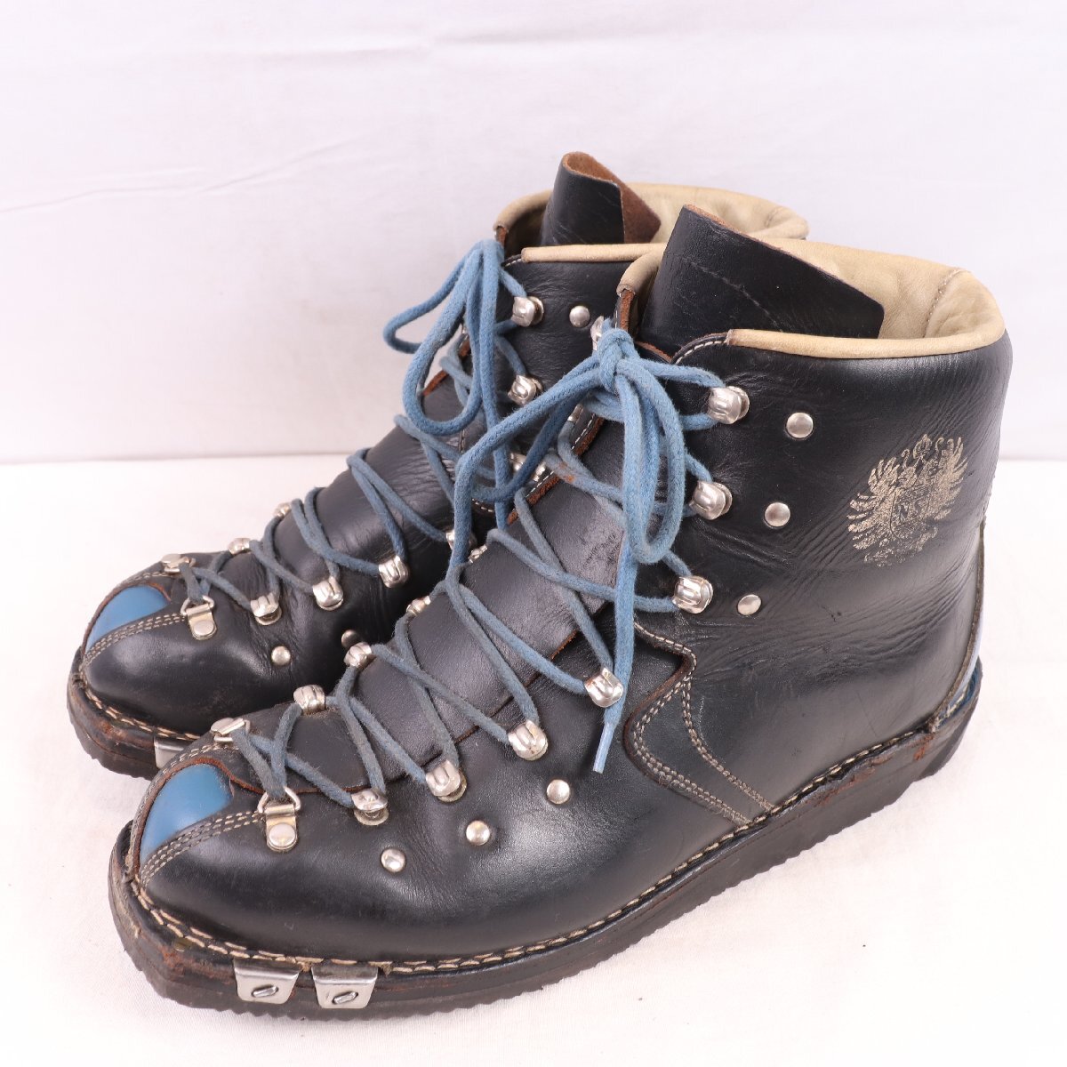 70's-80's ヴィンテージ トレッキング 44/28.0cm-28.5cm 位 マウンテンブーツ ブラック×ブルー オーストリア製 メンズ 中古 古着 eb1998拍卖